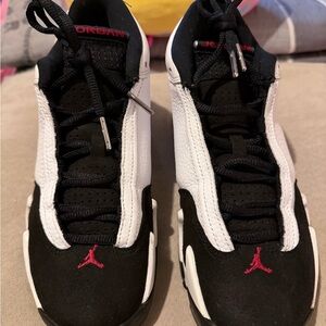 Jordan Black and White Sneakers with Red Details